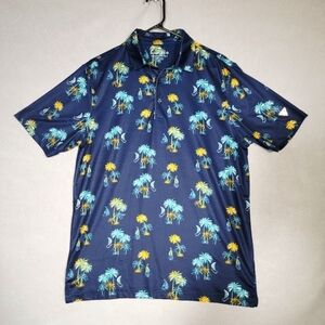 Maelreg Mens Performance Polo Short Sleeve All Over Print Size Medium